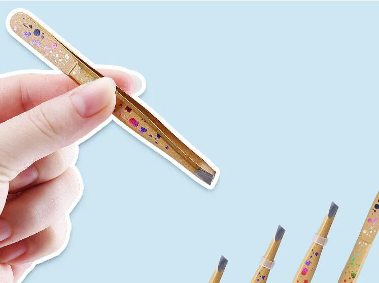 Kleine Pinzette Pinzette Beauty Tool Edelstahl Augenbrauenpinzette Schräge Spitze für falsche Wimpern Haarentferner Clip Gesichtsgesicht