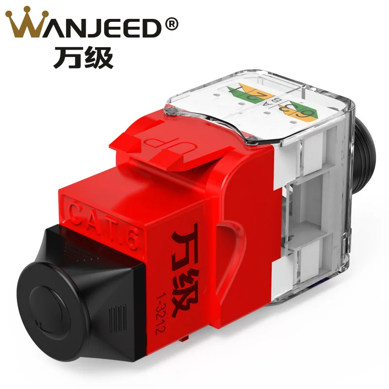 WANJEED CAT5E CAT6 Keystone Jack UTP Tooless Jack 8P8C Gold-plated Contact RJ45 Socket