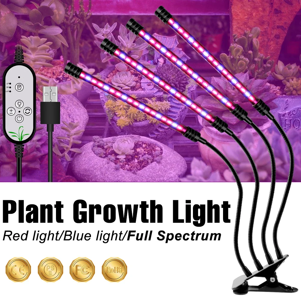 USB Grow Light LED Full Spectrum Seedlings Bulb 5V Fitolampy 9W 18W 27W 36W Flexible Phyto Lamp For Plant Flower Growth Tent Box