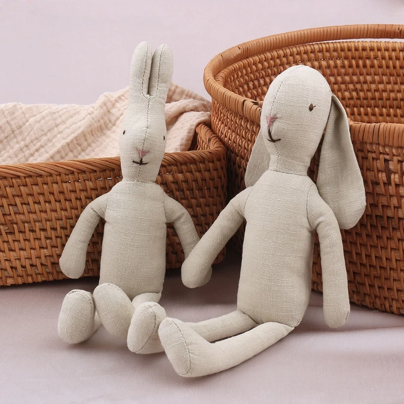 Cartoon Bunny Doll Baby kawaii Plush Rabbit Dolls Soft PP Cotton Newborn Sleeping Appease Toy Stuffed Rabbit Toys for Girls&Boys