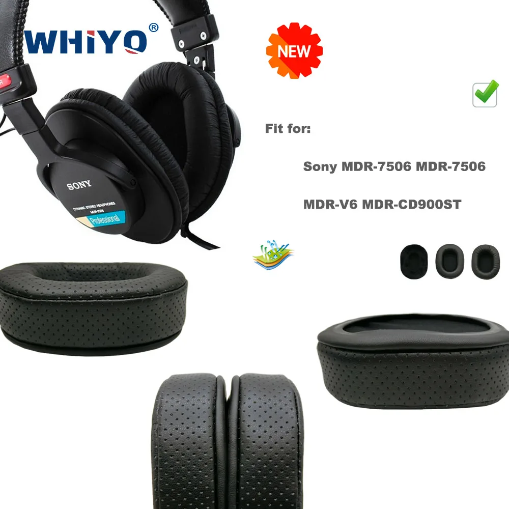 New Upgrade Replacement Ear Pads for Sony MDR-7506 MDR-V6 MDR-CD900ST MDR-7506 Headset Leather Cushion Velvet Earmuff Earphone