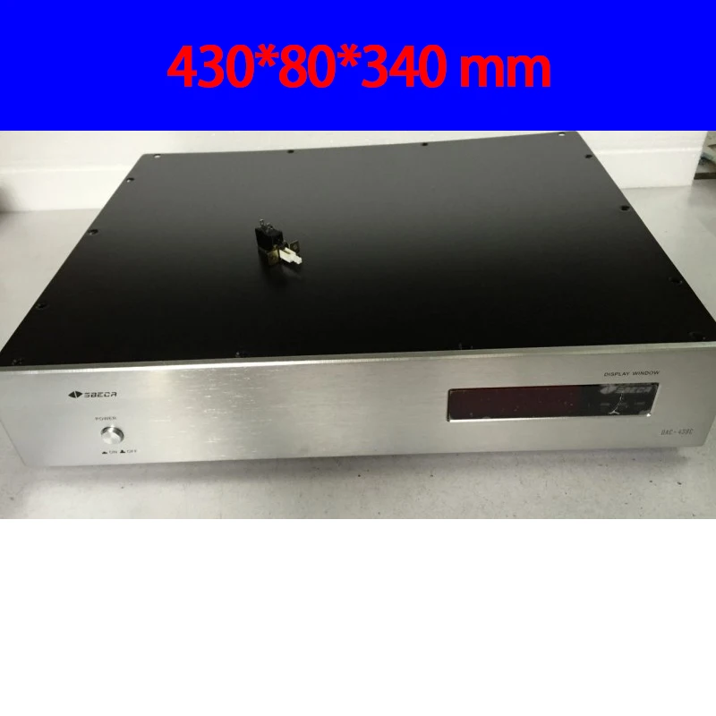 

KYYSLB 430*80*340mm DAC-4380 Amplifier Chassis Box House DIY Enclosure with Switch Power Socket Feet Amplifier Case Shell