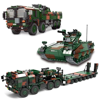 German military high-tech weapon army ferret infantry fox reconnaissance vehicle man KAT1 8x8 building blocks bricks toys