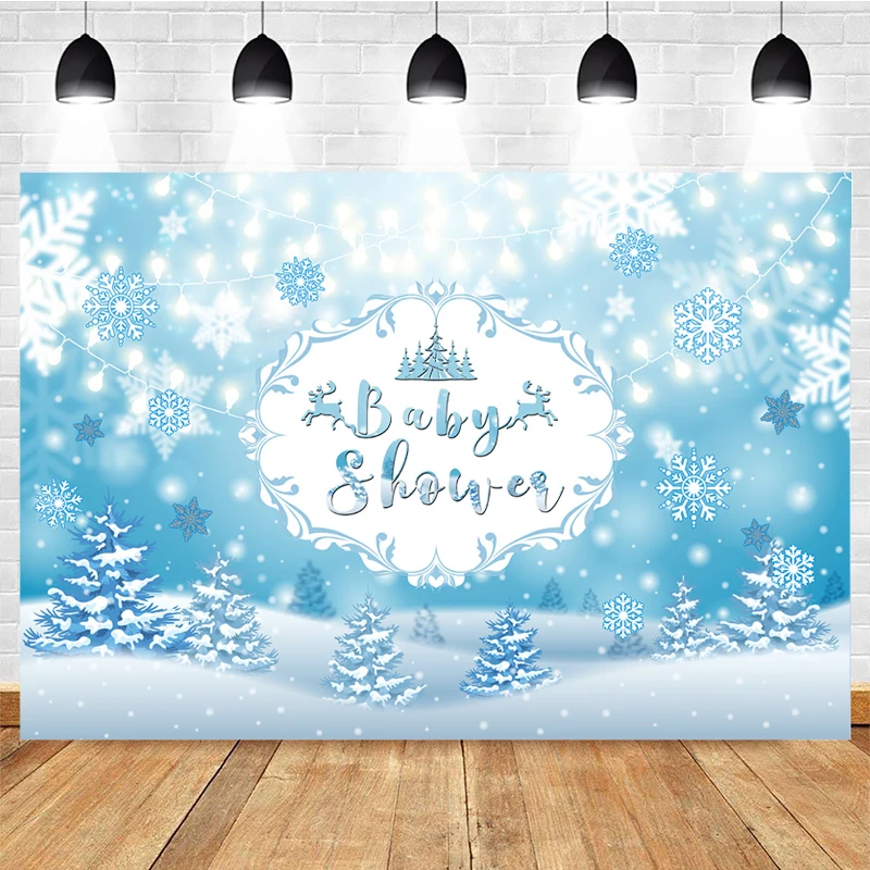 Onederland – arrière-plan d'hiver pour nouveau-né, premier anniversaire, bébé, flocon de neige, fleurs, décor de fête, rose argent, Photo