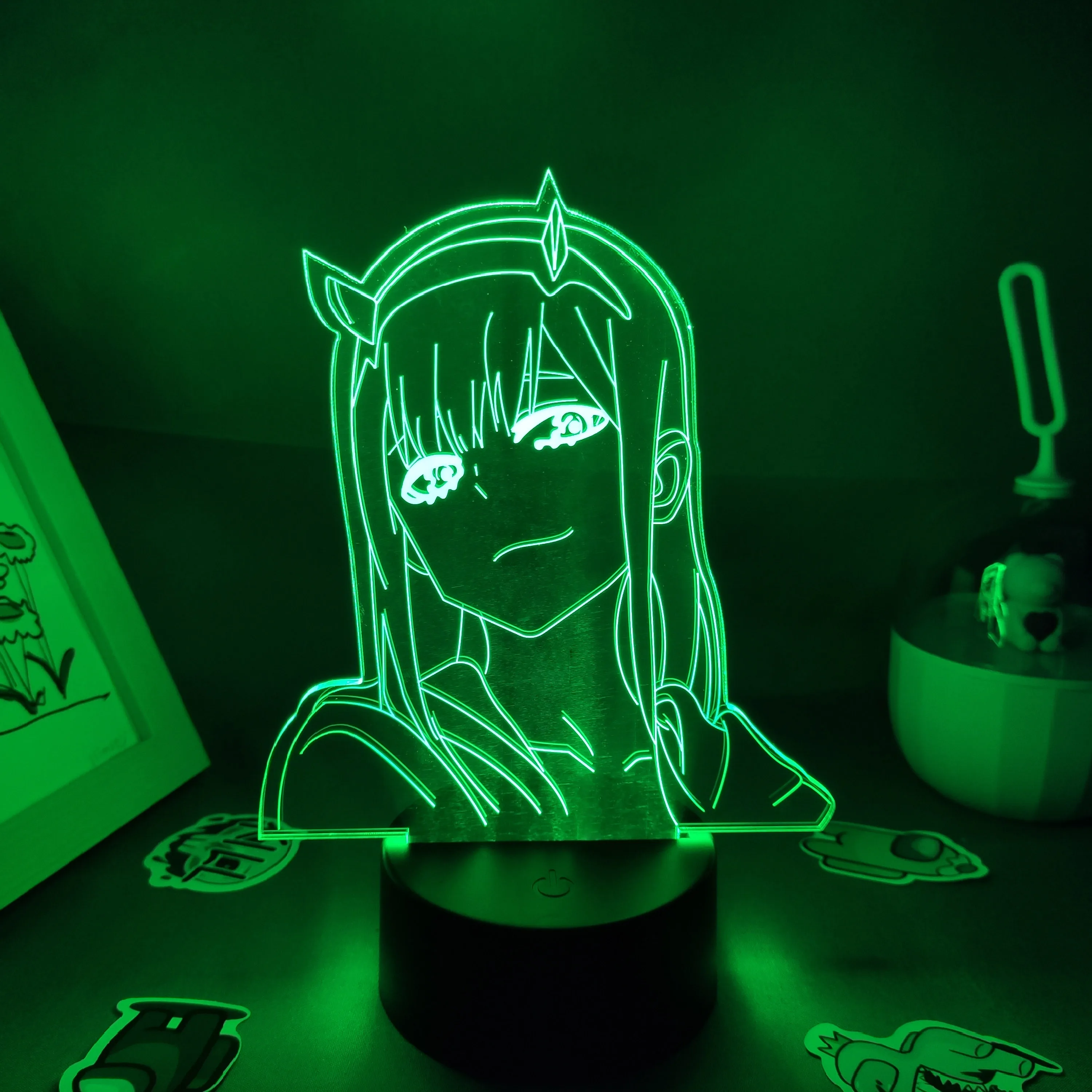 Anime Zero Two Figure 3D LED Neon Night Lights Birthday Gift for Friends Otaku Bedroom Table Decor Manga Sexy Girl 02 Lava Lamps