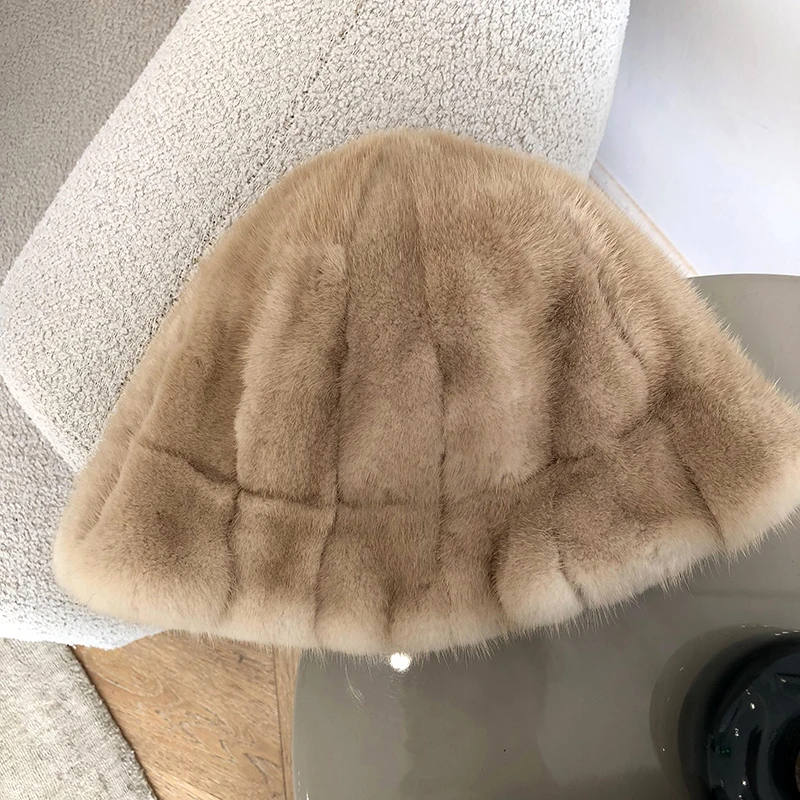 2020 Winter Lady's Real Mink Fur Hat  Winter thick Warm Women Cap  Good Quality Christmas Hats Lovely