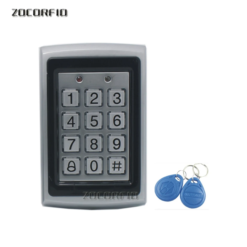 

RFID Metal Access Control EM Card Reader Keypad W/ 1000 Users 125KHz Card Reader Keypad Key Fobs Door Access