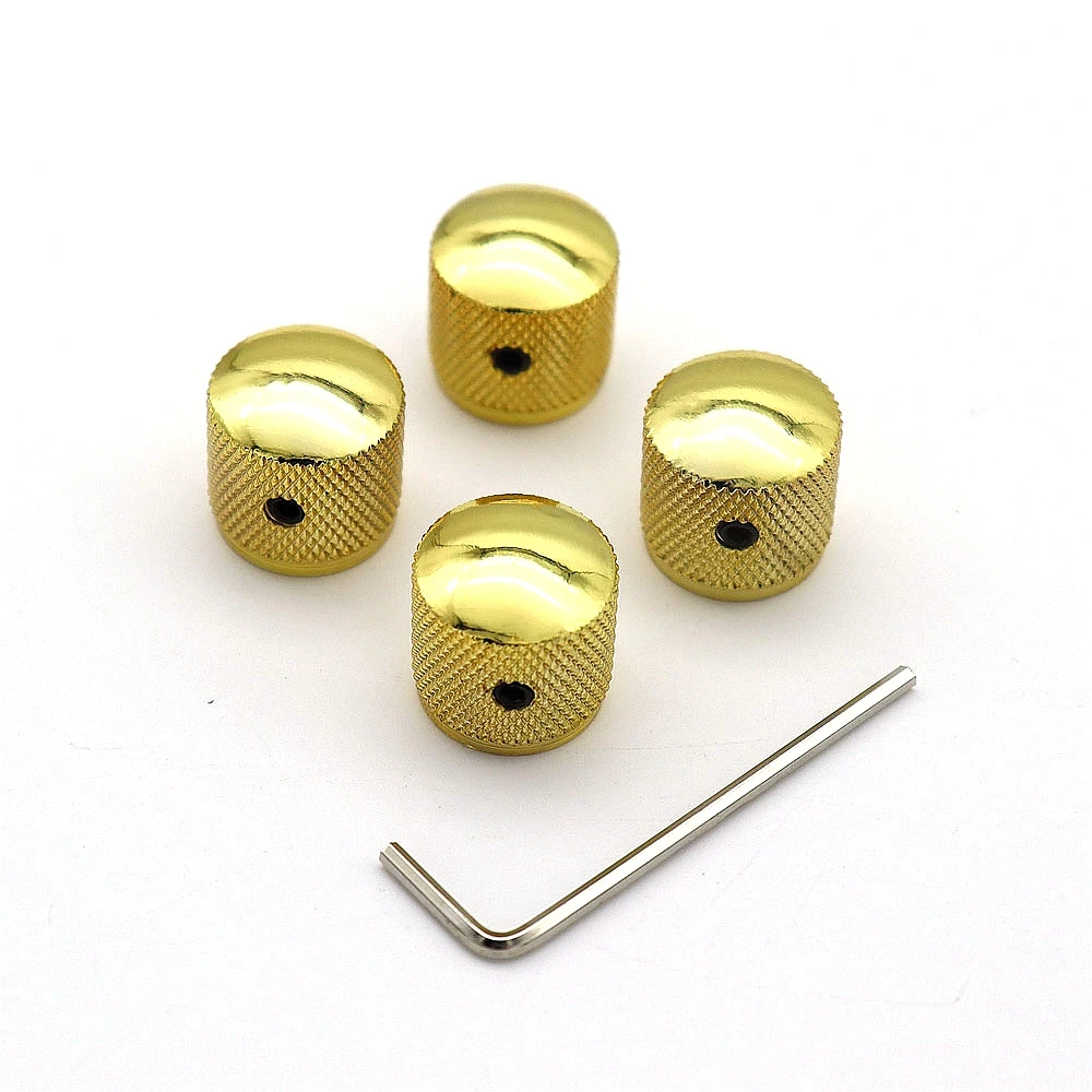 4pcs  Metal Potentiometer Dome Knob Control Knob Volume Audio Electric Guitar Bass Screw Type