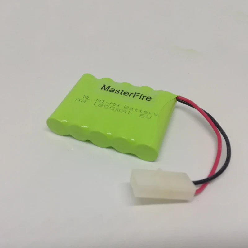 MasterFire Новый 6V AA 1800mAh Ni-MH Аккумуляторная Батарея перезаряжаемые NiMH батареи с разъемом