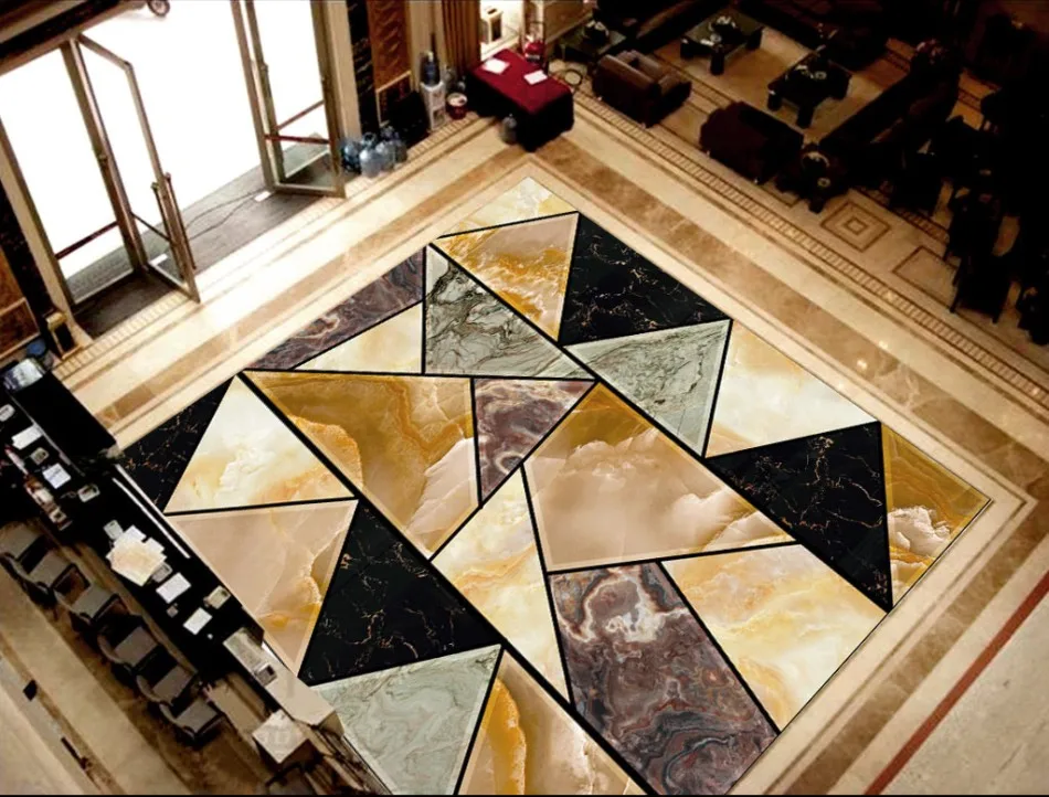 

Marble geometric parquet floor Floor Sticker Decor Self-adhesive Mural Wallpaper