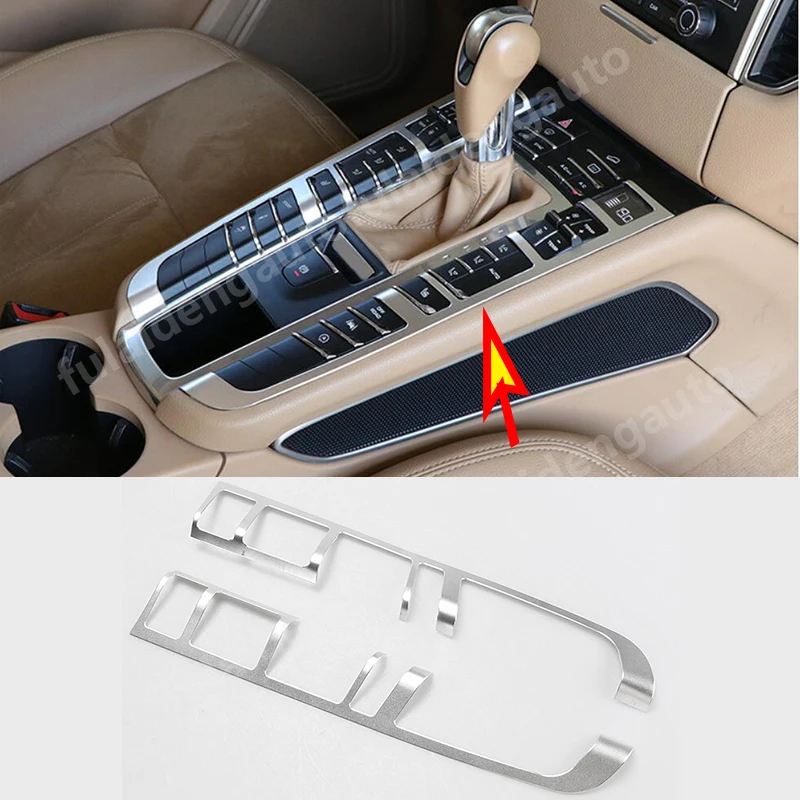 2pcs for Porsche Macan 2014-2019 Stainless Steel Interior Gear Shift Frame Cover Trim Car Styling Accessories