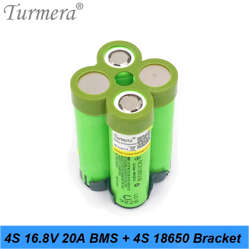 Turmera 4S 14.4V 16.8V Screwdriver Battery 4S1P 2S2P Bracket Holder and 4S 20A BMS Apply to Shrika Shura and RC Airplane Drone