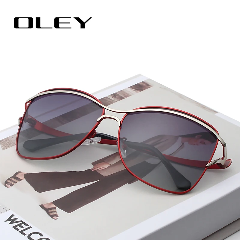 

OLEY Brand Designer Big Frame Sunglasses Butterfly Shades For Women Fashion Quality Female Polarized glasses UV400 Y7215