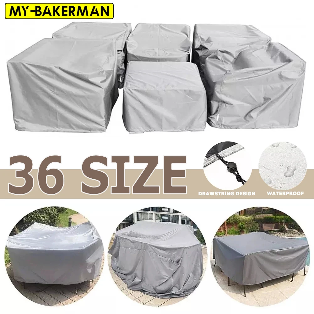 Waterproof cover for sofa table and chair, multi-size dust cover, outdoor patio garden furniture cover, rain and snow