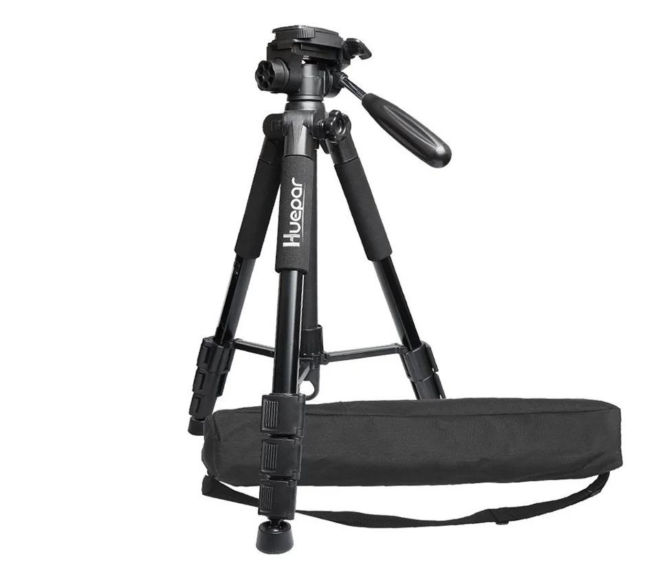 

Huepar TPD14 Multi-function Travel Camera Tripod with 3-Way Swivel Pan Head,Bubble Level/ Adjustable Laser Level Tripod