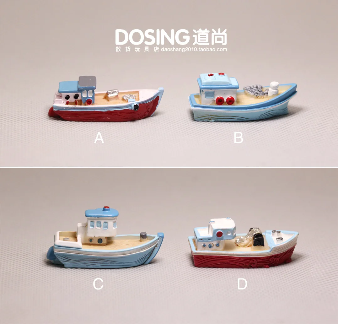 Miniature Fishing Boat Model Ornaments Sea World Mini Ship Ocean Small Sailboat Aquarium Decoration Sailing Speedboat Decor Toys