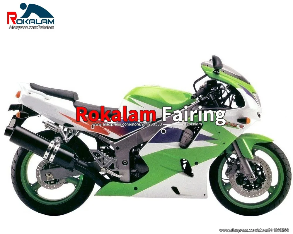 

ABS Fairings For Kawasaki ZX6R Ninja 1994 1995 1996 1997 ZX-6R 94 95 96 97 Green White Autorbike Bodywork