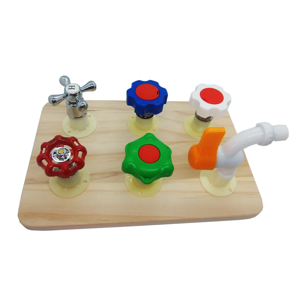 Montessori Bildungs Frühen Kindheit Bildung Spielzeug kinder Beschäftigt Bord DIY Zubehör Materialien Wasserhahn Ventil Baby Ausbildung