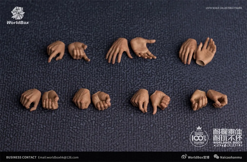 

In Stock For Sale 1/6th World Box Durable Male Body Muscle Hand Model 14PCS/SET Model For 12inch Doll Accessories