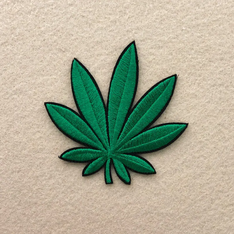 Prajna Fashion Leaf Patches Embroidered Patches For Clothing Cartoon Iron On Patches Stripes Applique Clothing Badges On Jacket