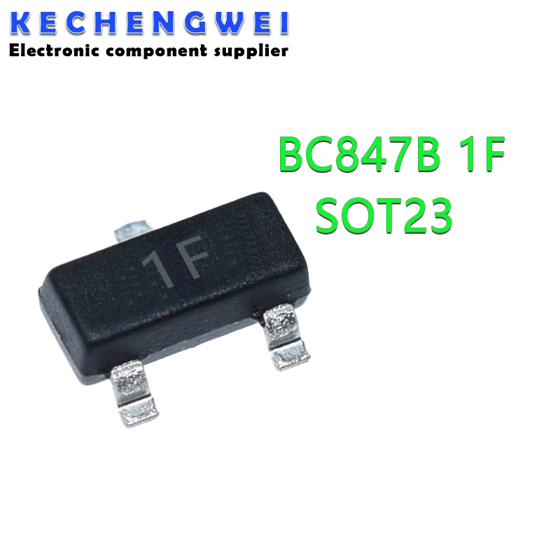 100 sztuk BC847B SOT23 BC847 SOT SMD 847B SOT-23 1F SMD tranzystor nowy oryginał