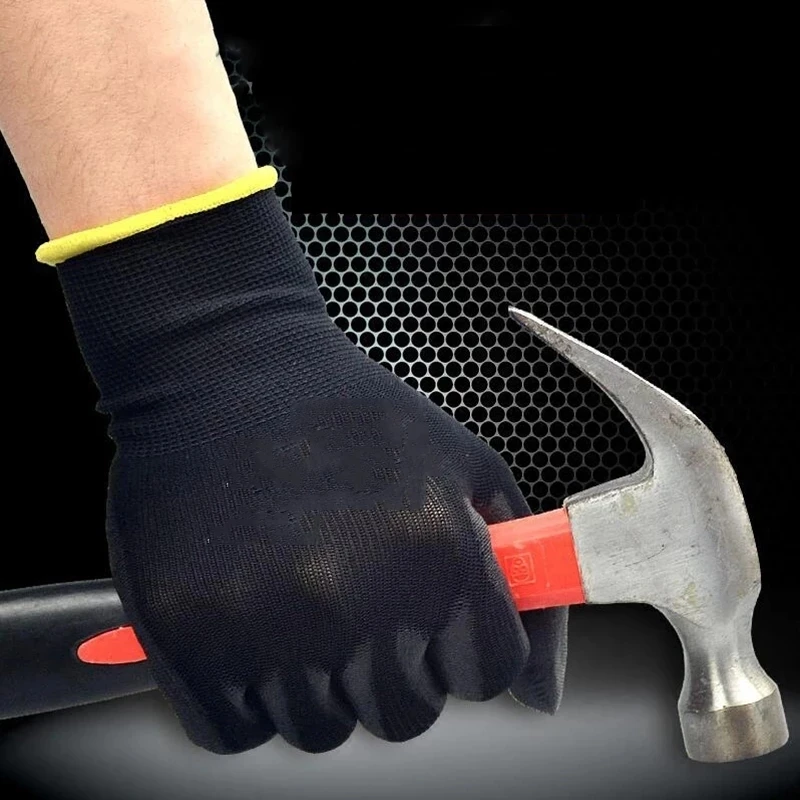 Guantes de Trabajo de Poliuretano Sin Logotipo, 10/20 Pares, Guantes de Seguridad con Palma Recubierta para Carpinteros y Reparadores 5