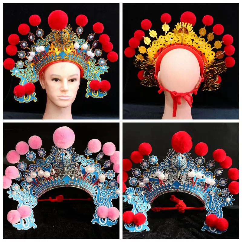 

Chinese Opera Hats For Men Funny Hats Joker General Hat Headpiece Drama Gifts Helmet Festival Stage Performance Headwear