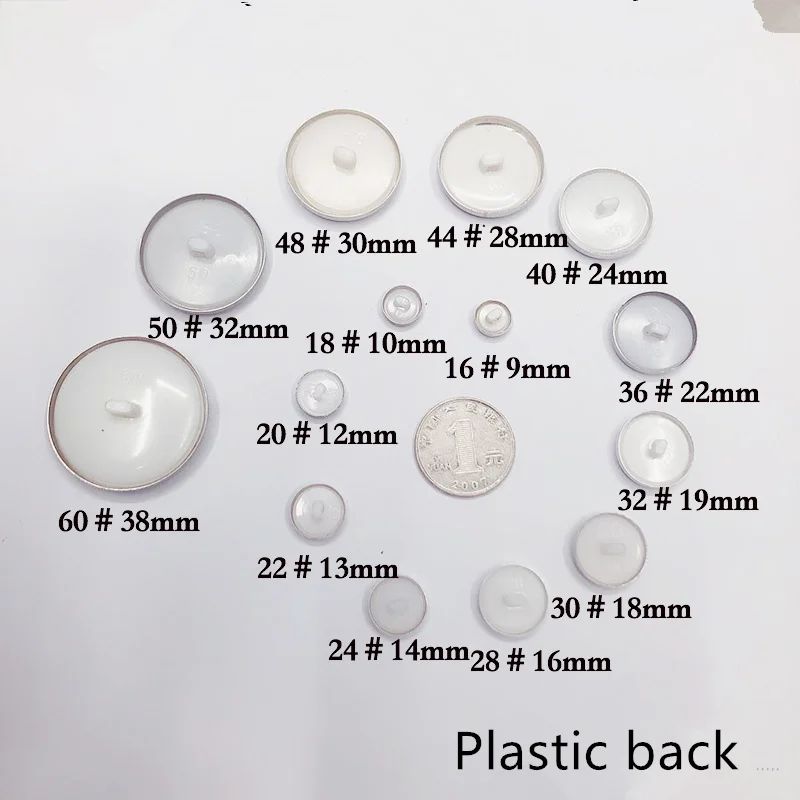 100set 16L-60L Stoff Überzogene Taste Komponente Brot Top Flache Kunststoff Ring/Aluminium Zurück DIY Handgemachten Schmuck Zubehör trim – Detail 3