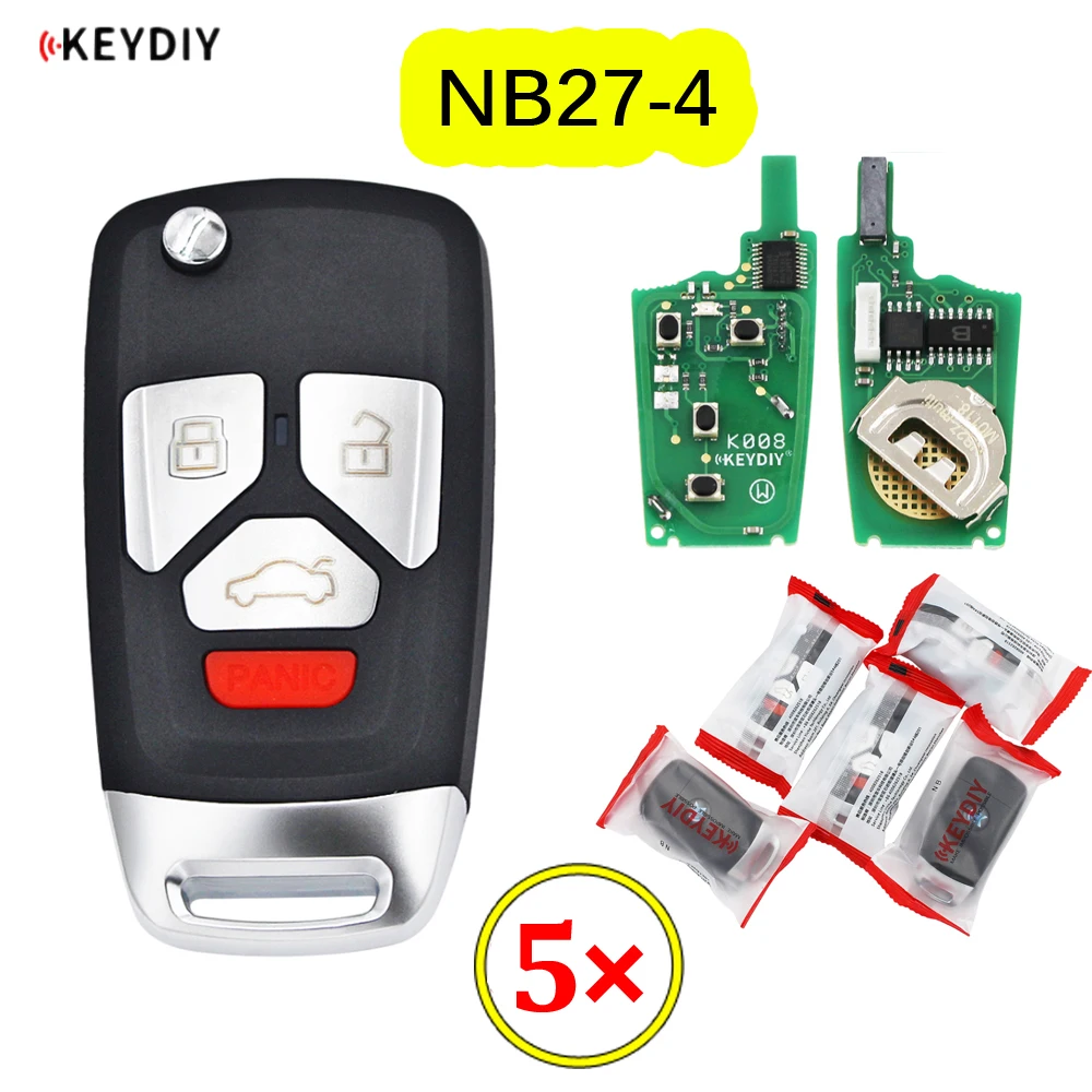 

5pcs/lot KEYDIY 4 Button Multi-functional Remote Control NB27-4 NB27-3+1 NB Series for KD900 URG200 KD-X2 all functions in one