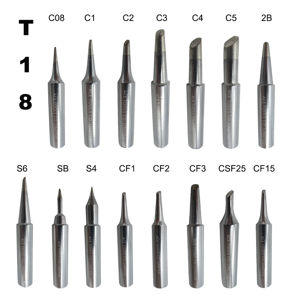 

T18 Series Soldering Tips Fit HAKKO FX-888 FX-888D FX-8801 FX-600 Lead Free Iron Nozzle Welding Handle Pencil Bit