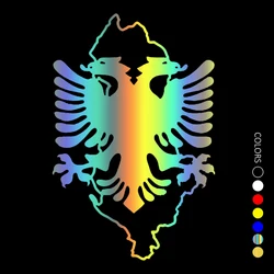 CS31902#Die-Cut Vinyl Decal Albania Eagle Map Outline Car Sticker Waterproof Auto Decors on Car Body Bumper Rear Window