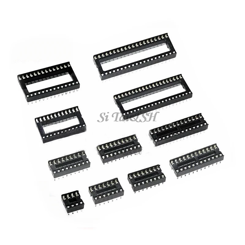 10PCS IC Sockets DIP6 DIP8 DIP14 DIP16 DIP18 DIP20 DIP28 DIP40 pins Connector DIP Socket 6 8 14 16 18 20 24 28 40 pin