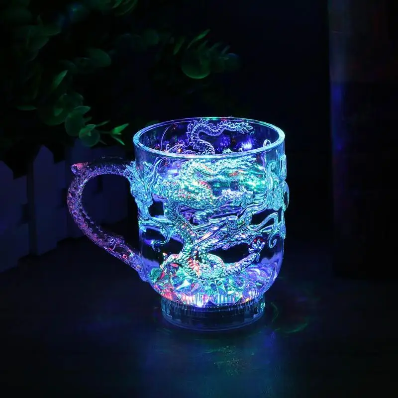 Colorful Luminous Lighting Water Wine Glass Cup Mug Glowing Water Liquid Induction Flash Cup mug for Party Wedding Decoration