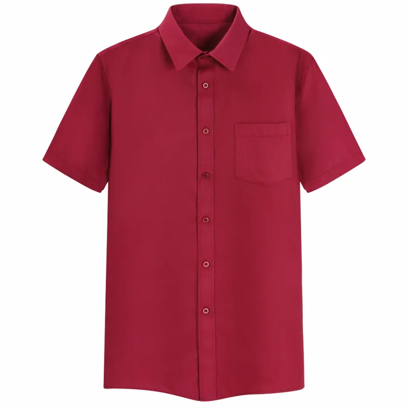 Short-sleeved Solid Color Shirt High-end Business Daily Tops Company Uniforms Can Be Customized With Printed Embroidery 2021 New