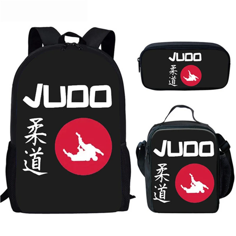 

INJERSDESIGNS Judo Printing Backpack Set Fashion School Bags For Boys Girls Kids Book Bag Teenager Mochila Custom Single Package