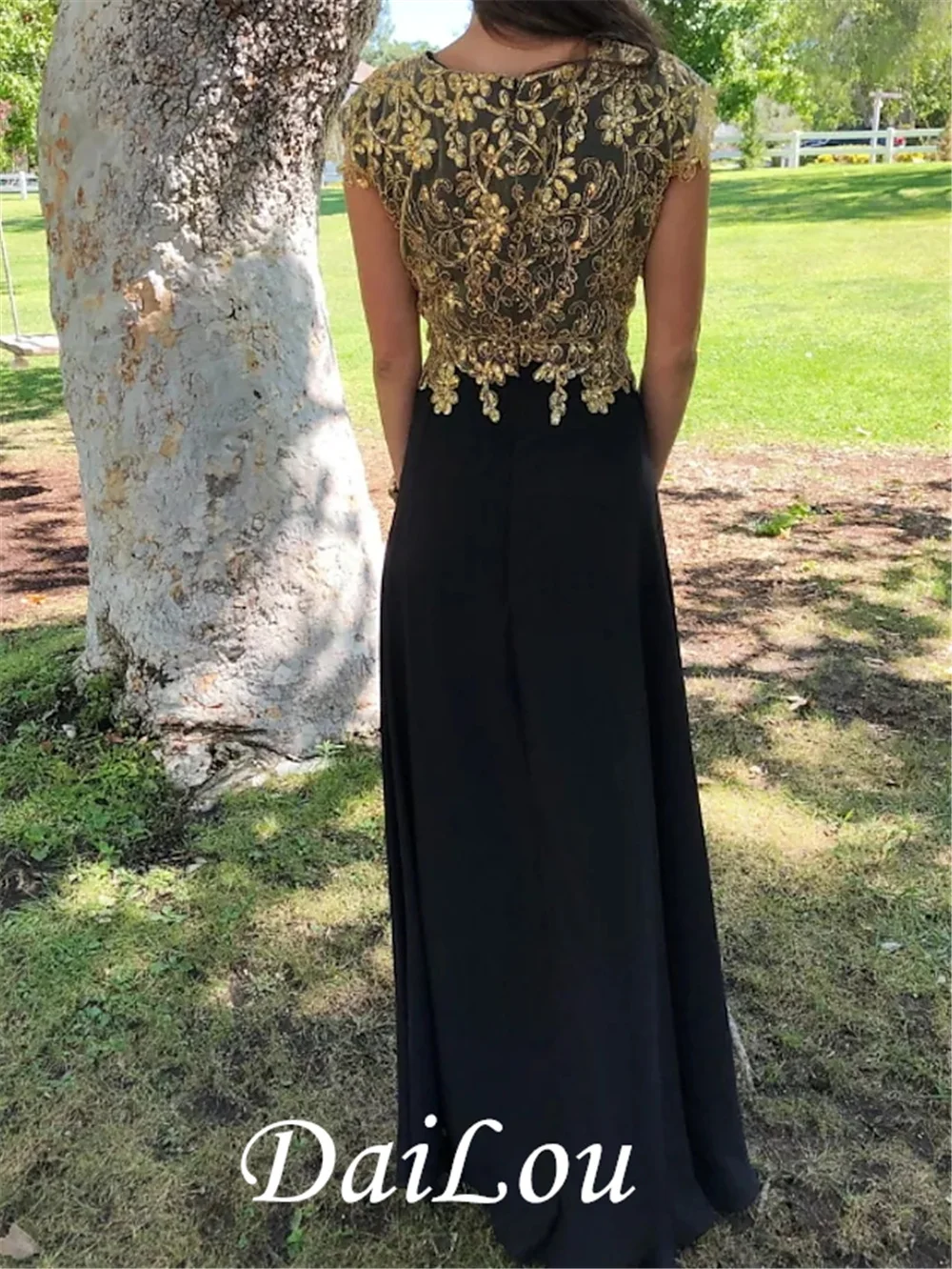 Bainha/coluna mãe da noiva vestido elegante jewel neck até o chão chiffon renda manga curta com apliques ruching 2021