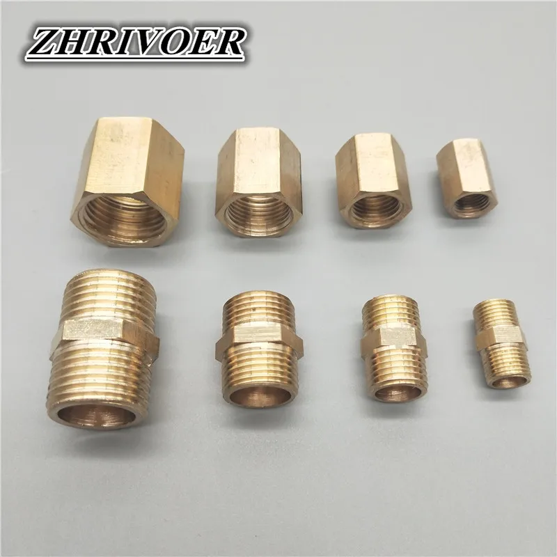 Brass Copper Hose Pipe Fitting Hex Coupling Coupler Fast Connetor Female Thread Male thread 1/8\