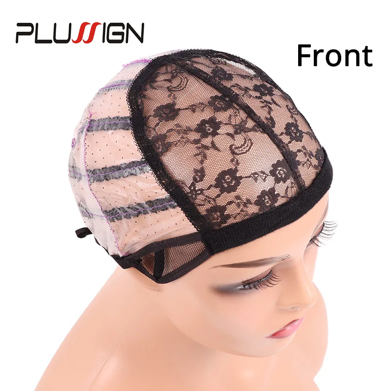1 Teile/los 2 Teile/los Auflösen Perücke Kappe Mit Verstellbaren Riemen S M L Dome Kappen Kunststoff Haar Netze Plussign Perücke, der Basis Mesh Perücke Kappe – Detail 2