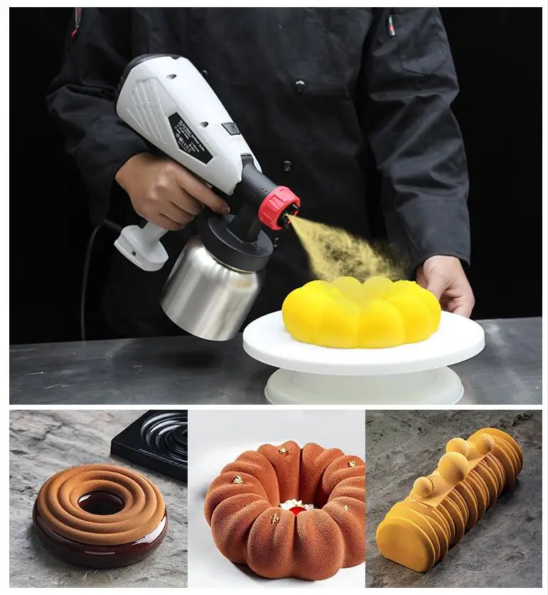 

Baking sand blasting machine/Small birthday cake mousse French Sandblasting machine 800W Household dessert chocolate Spray gun