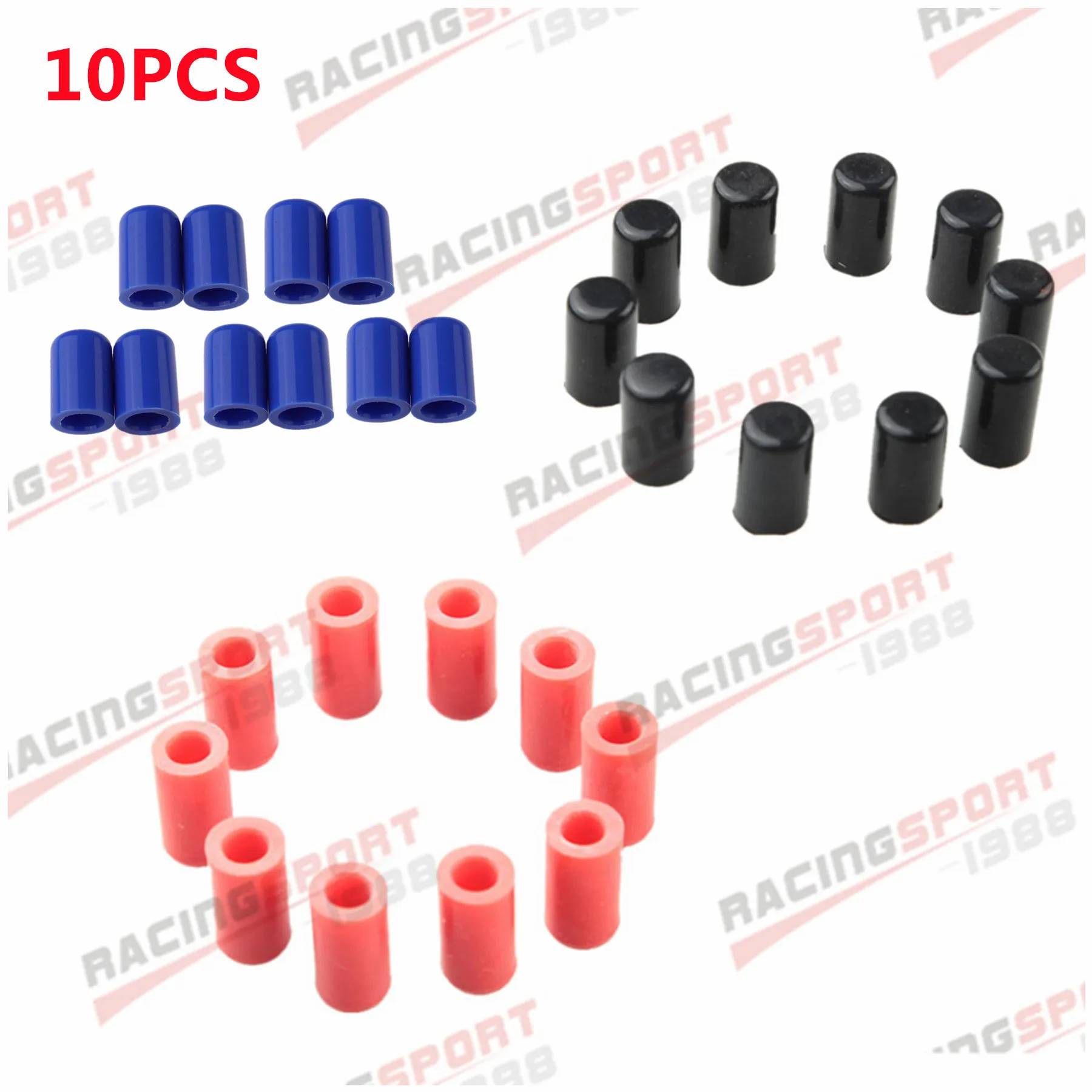 

10PCS 6mm 1/4" Silicone Blanking Cap Intake Vacuum Hose End Bung Plug Black/Blue/Red