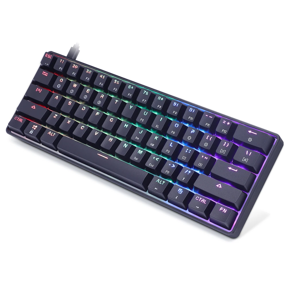 SK61 Gateron Optical red brown Black Blue switch hot swappable Mechanical Keyboard rgb switch rgb leds type c