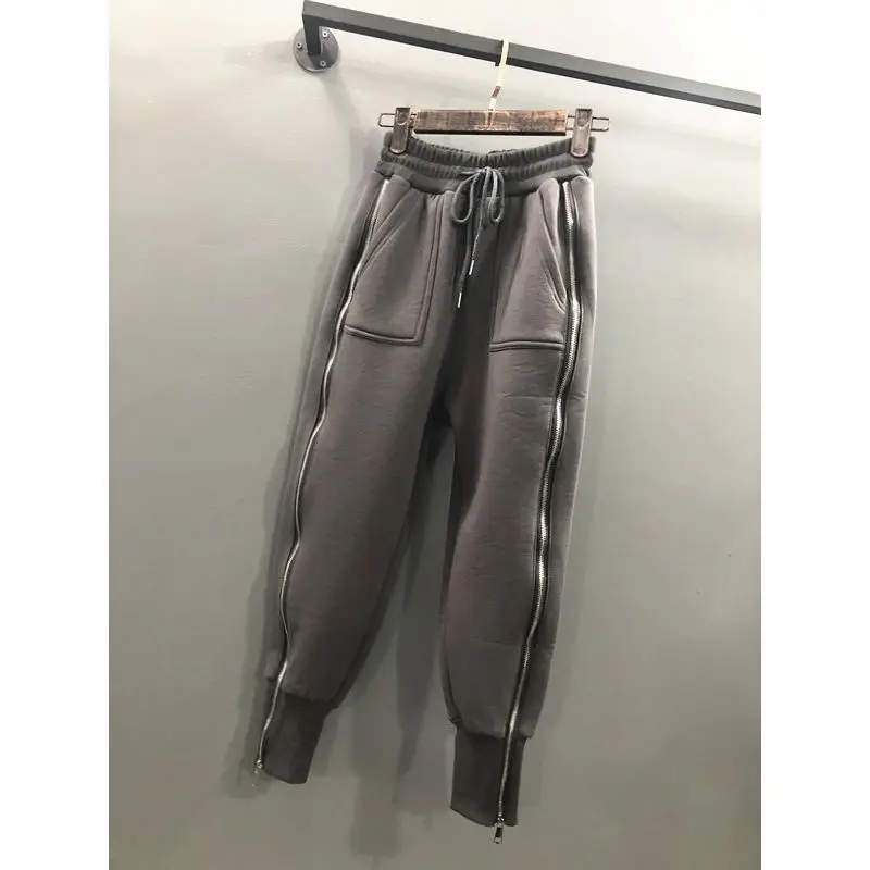 Pantaloni Harem con cerniera da donna Pantaloni sportivi larghi streetwear Leggings casual Pantaloni cargo femminili coreani di moda Pantaloni Hip