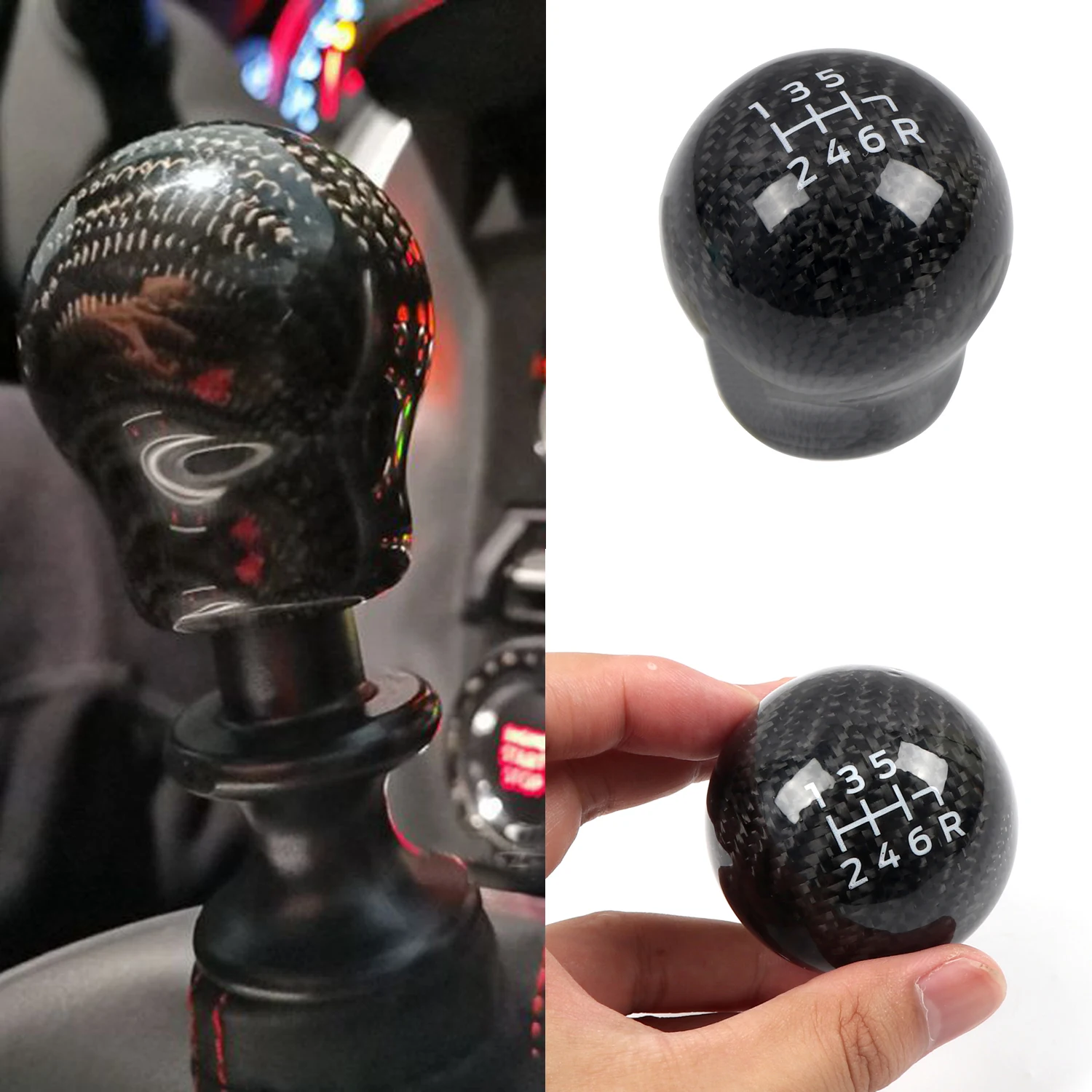 

for Subaru WRX STI 2007-2019 / for Subaru BRZ / for Toyota 86 2013-2020 Real Carbon Fiber 6-Speep Manual Gear Shift Knob Replace