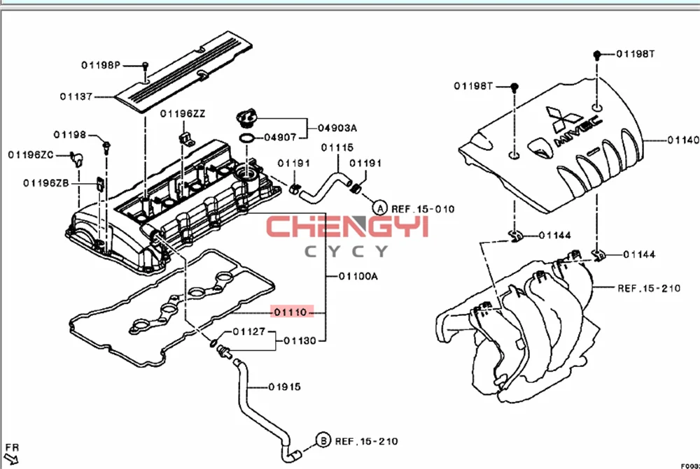 Junta de cubierta de válvula de motor para Mitsubishi Outlander ASX RVR GA2W CW4W CW5W CY4W 1035A583, 4B10 4B11 4B12