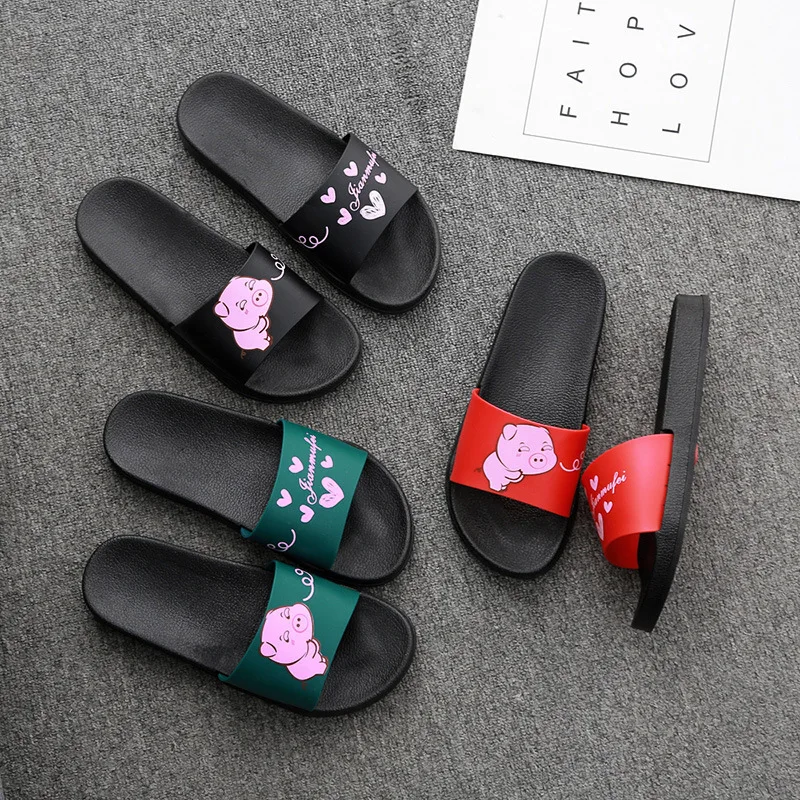 Various Patterns Cartoon Piggy Panda Duck Bear Shoes Cute Pattern Women Slippers Women Shoes Outdoor Indoor Home Non-Slip Slides