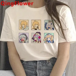 Genshin Impact Funny Cartoo Graphic T-shirt Men Kawaii Harajuku Streetwear T Shirt Cute Anime Unisex Tshirt Hip Hop Top Tee Male