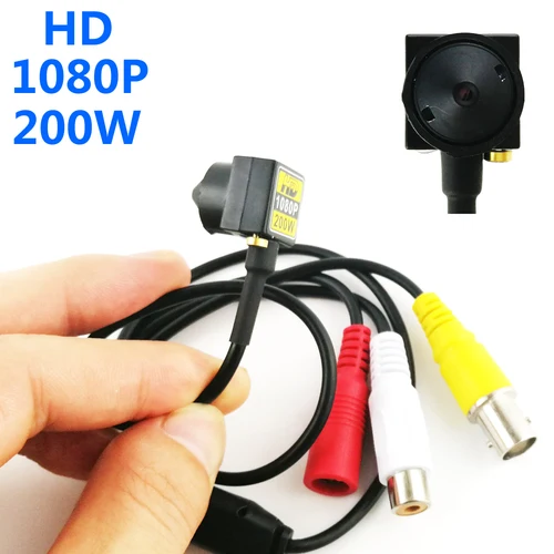 Imagen 2 del producto Pequeña mini cámara HD de 2MP 1080P AHD con lente audio de 3,7 mm