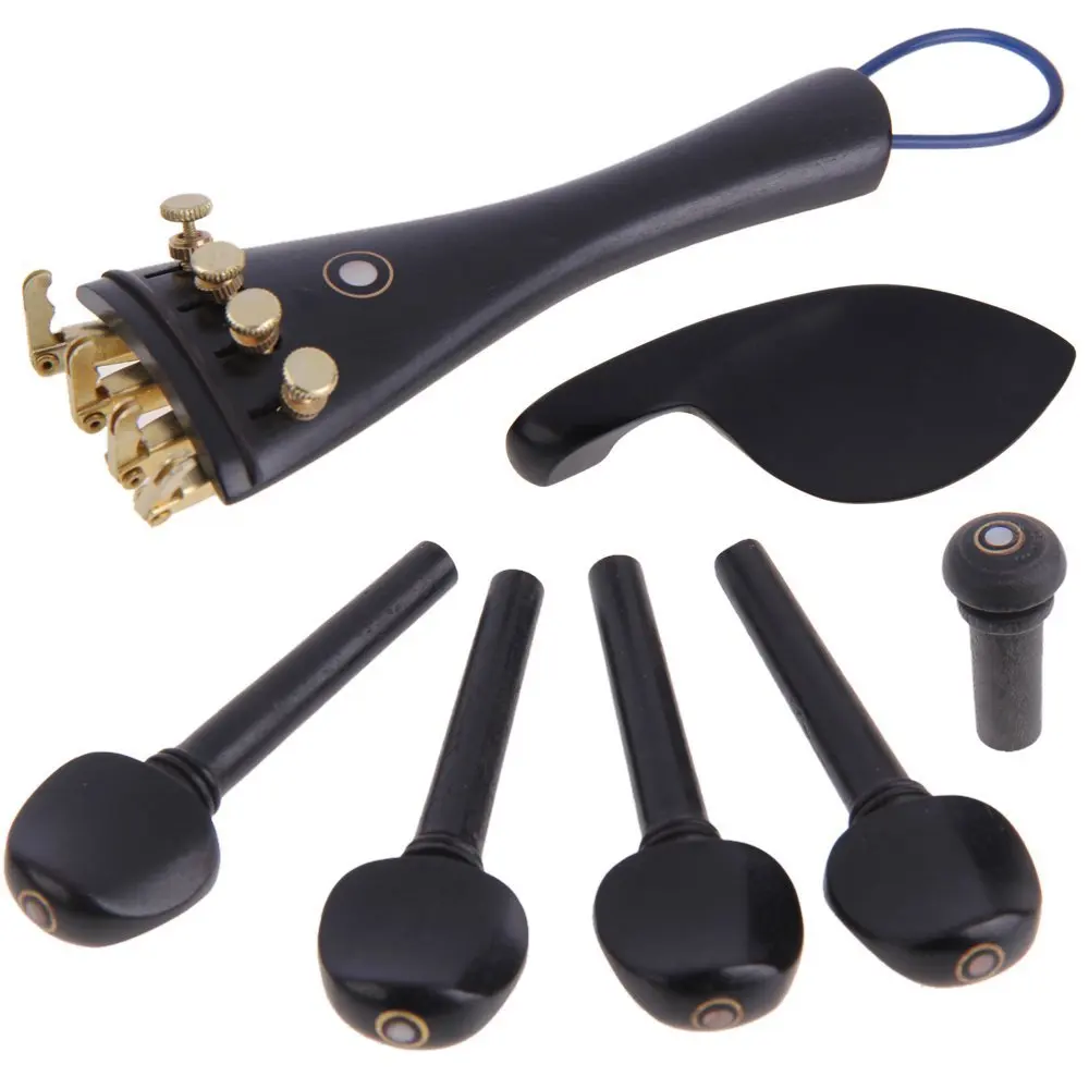 1 set High quality 4/4 3/4 1/2 1/4 Violin Parts accessories fittings,Tailpiece+Tuning pegs+Endpins+Chin rest/Chin Holder