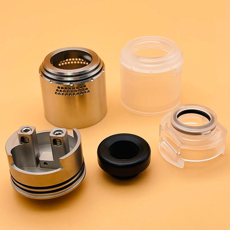 DSXVape Temple Dual Coil RDA Atomizador Reconstrução, Cigarro eletrônico, Gotejamento com Squonk BF Pin para 510 Vape Box Mod, 28mm