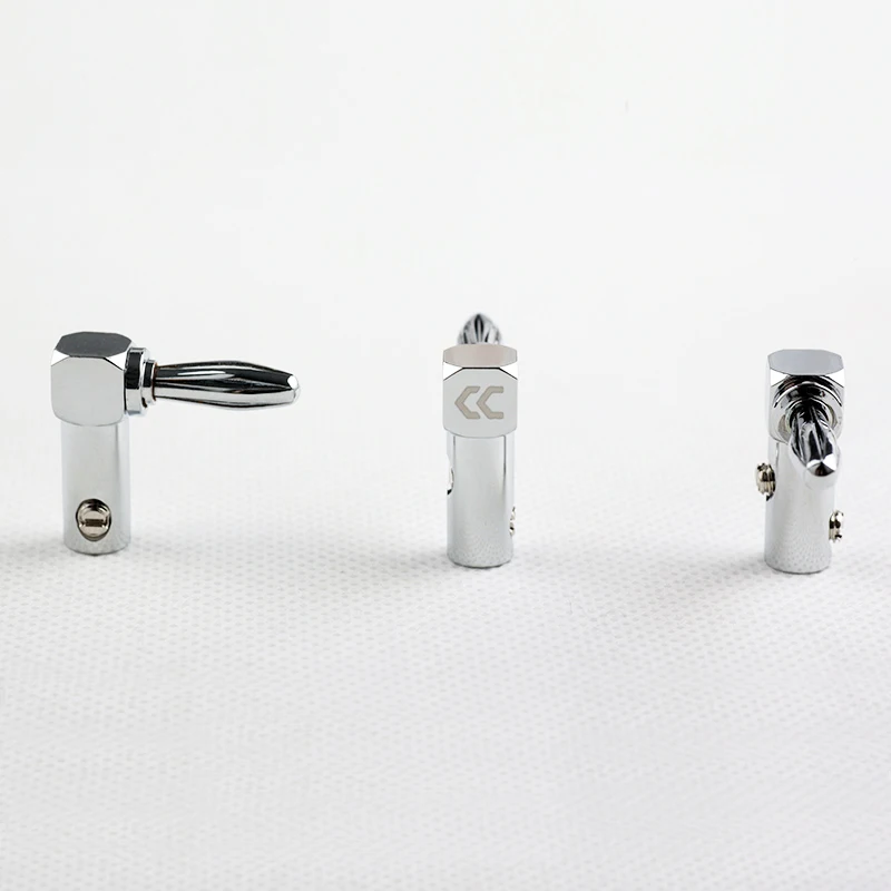 하이파이 스피커 플러그 앰프 오디오 바나나 커넥터 로듐 도금 90도 직각 스피커 커넥터